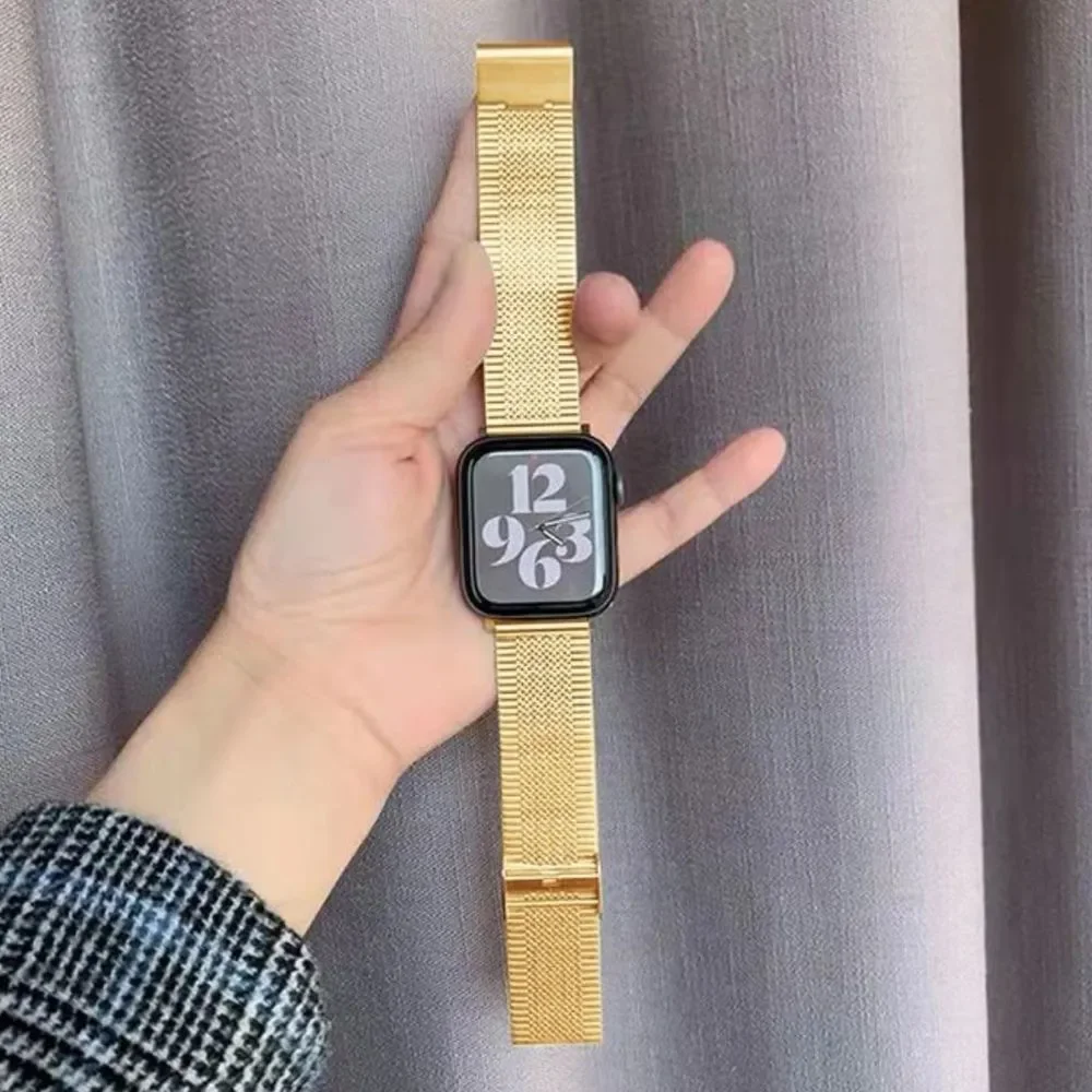 NWT Luxury Apple Watch Band Gold Stainless Steel Adjustable Size 38/40/41​